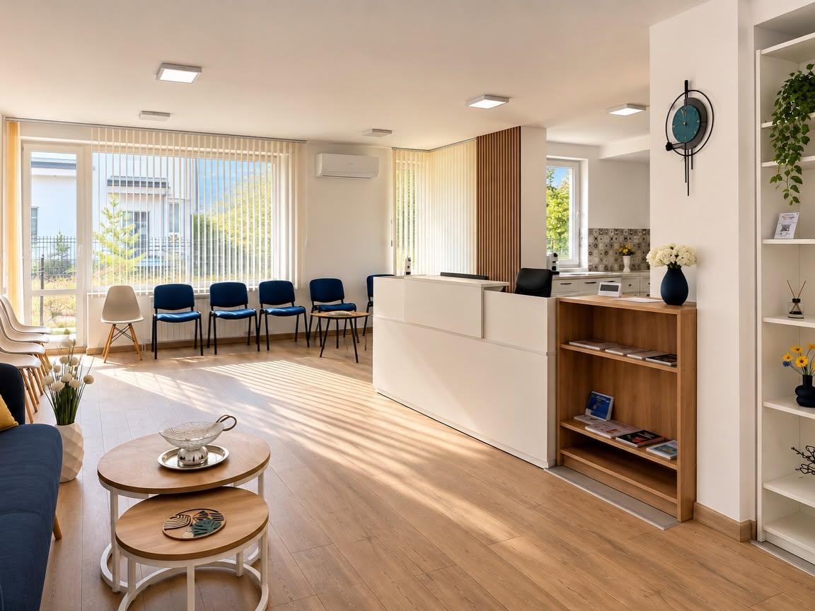 Reception and waiting area at MetaNeo Medical Center